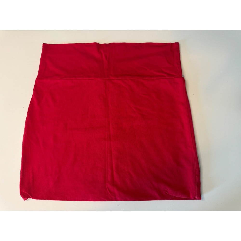 Wet Seal Red Mini Skirt Cotton Blend Fold Over Waistband Y2K Style Large